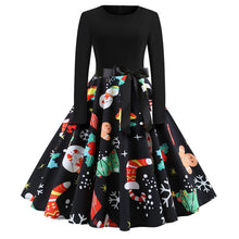 Toppick 2018 Elegant Christmas Dress Women Winter Vintage Dresses Robe femme Casual Long Sleeve Swing Pinup Midi Dress Plus Size