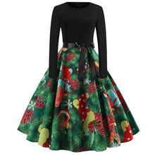 Toppick 2018 Elegant Christmas Dress Women Winter Vintage Dresses Robe femme Casual Long Sleeve Swing Pinup Midi Dress Plus Size