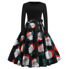 Toppick 2018 Elegant Christmas Dress Women Winter Vintage Dresses Robe femme Casual Long Sleeve Swing Pinup Midi Dress Plus Size