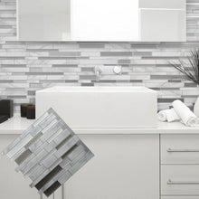 Trắng Xám Khảm Đá Cẩm Thạch Peel và Stick Tường Gạch Tự dính Backsplash DIY Bếp Phòng Tắm Home Tường Decal Sticker Vinyl 3D