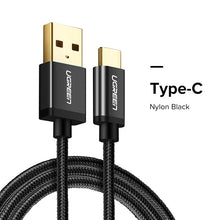 Ugreen Nylon USB Type C Cable for Samsung Galaxy Note 9 S9 S8 Fast Charging Data Cable for Xiaomi Mi6 Huawei Nexus 6P USB Type-C