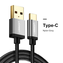 Ugreen Nylon USB Type C Cable for Samsung Galaxy Note 9 S9 S8 Fast Charging Data Cable for Xiaomi Mi6 Huawei Nexus 6P USB Type-C