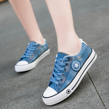 Women Sneakers Casual Canvas Shoes Denim Plus Size 34-44 Summer Female Stars Trainers Ladies Lace-up Basket Femme Tenis Feminino