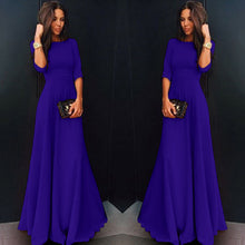 Womens Long Chiffon 3/4 Sleeve Evening Formal Party Maxi Dress