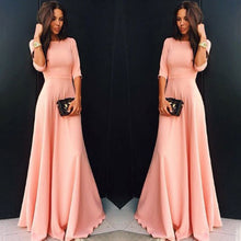 Womens Long Chiffon 3/4 Sleeve Evening Formal Party Maxi Dress