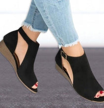 XDA 2018 woman wedge buckles fish mouth sandals gladiator women sandals mid heel sandals ladies summer peep toe women shoes W563