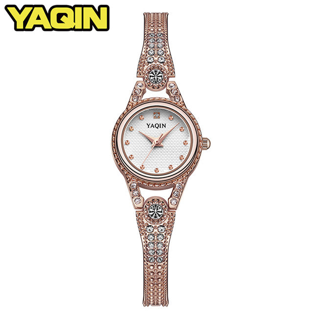 YAQIN fashion women watch with diamond gold watch ladies top luxury brand ladies jewelry bracelet watch relogio feminino