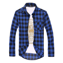 2018 Men 100% Cotton Casual Plaid Shirts Pocket Long Sleeve Slim Fit Comfortable Brushed Flannel Shirt Leisure Styles Tops Shirt