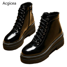 size 35-40 2018 New Ankle Women's Boots Spring Cool Martin Rain Shoes Woman Outdoor Western High Heels Female Platform Boot