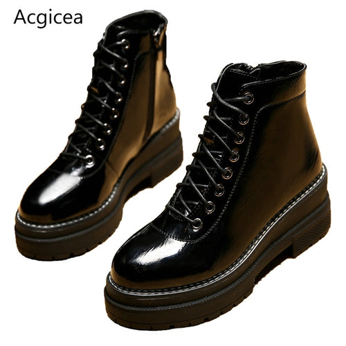 size 35-40 2018 New Ankle Women's Boots Spring Cool Martin Rain Shoes Woman Outdoor Western High Heels Female Platform Boot